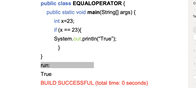 == Operator, Java coding